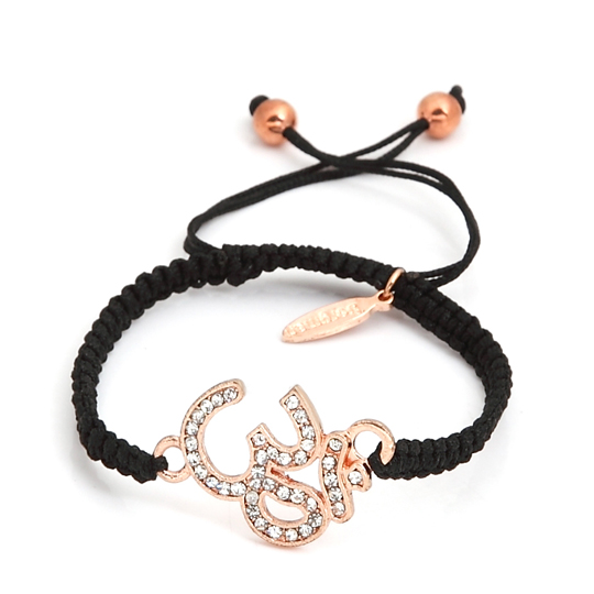 Black Cord with rose gold OM charm